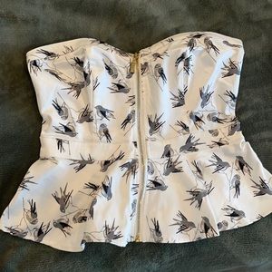 Strapless peplum top